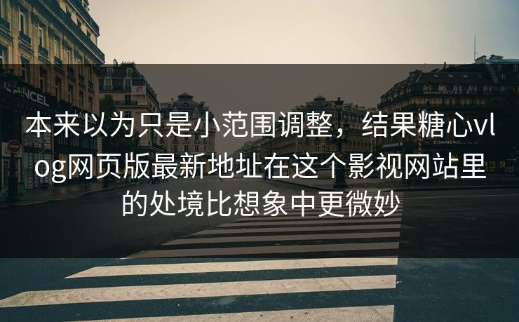 本来以为只是小范围调整，结果糖心vlog网页版最新地址在这个影视网站里的处境比想象中更微妙