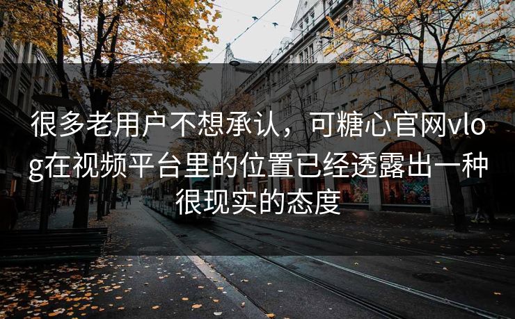 很多老用户不想承认，可糖心官网vlog在视频平台里的位置已经透露出一种很现实的态度