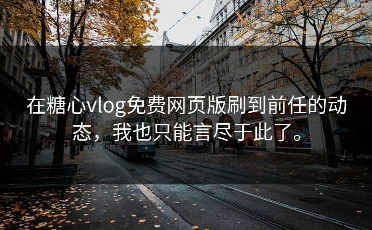 在糖心vlog免费网页版刷到前任的动态，我也只能言尽于此了。