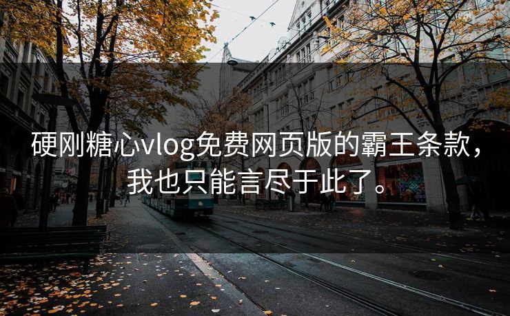硬刚糖心vlog免费网页版的霸王条款，我也只能言尽于此了。